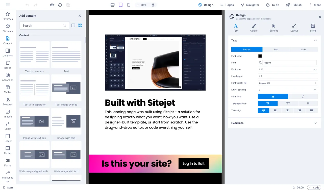 SiteJet Website Builder in cPanel